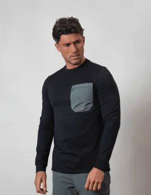 Black/Slate L/S Tech Pocket T-Shirt