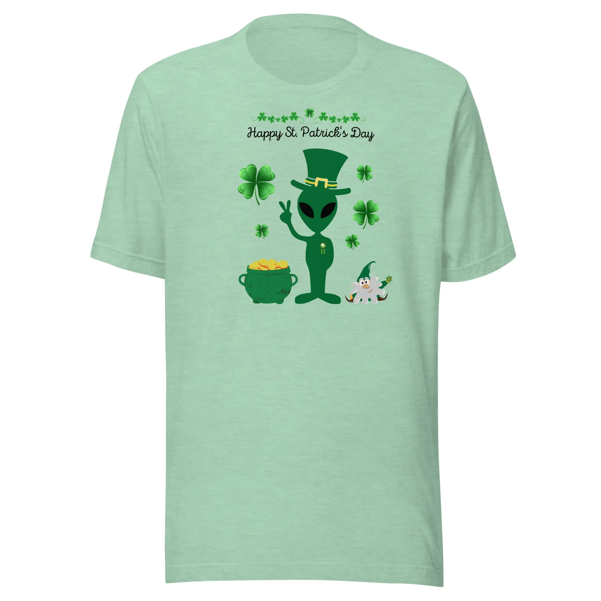 Leprechauns, Aliens and Gold Saint Patrick Day Unisex t-shirt