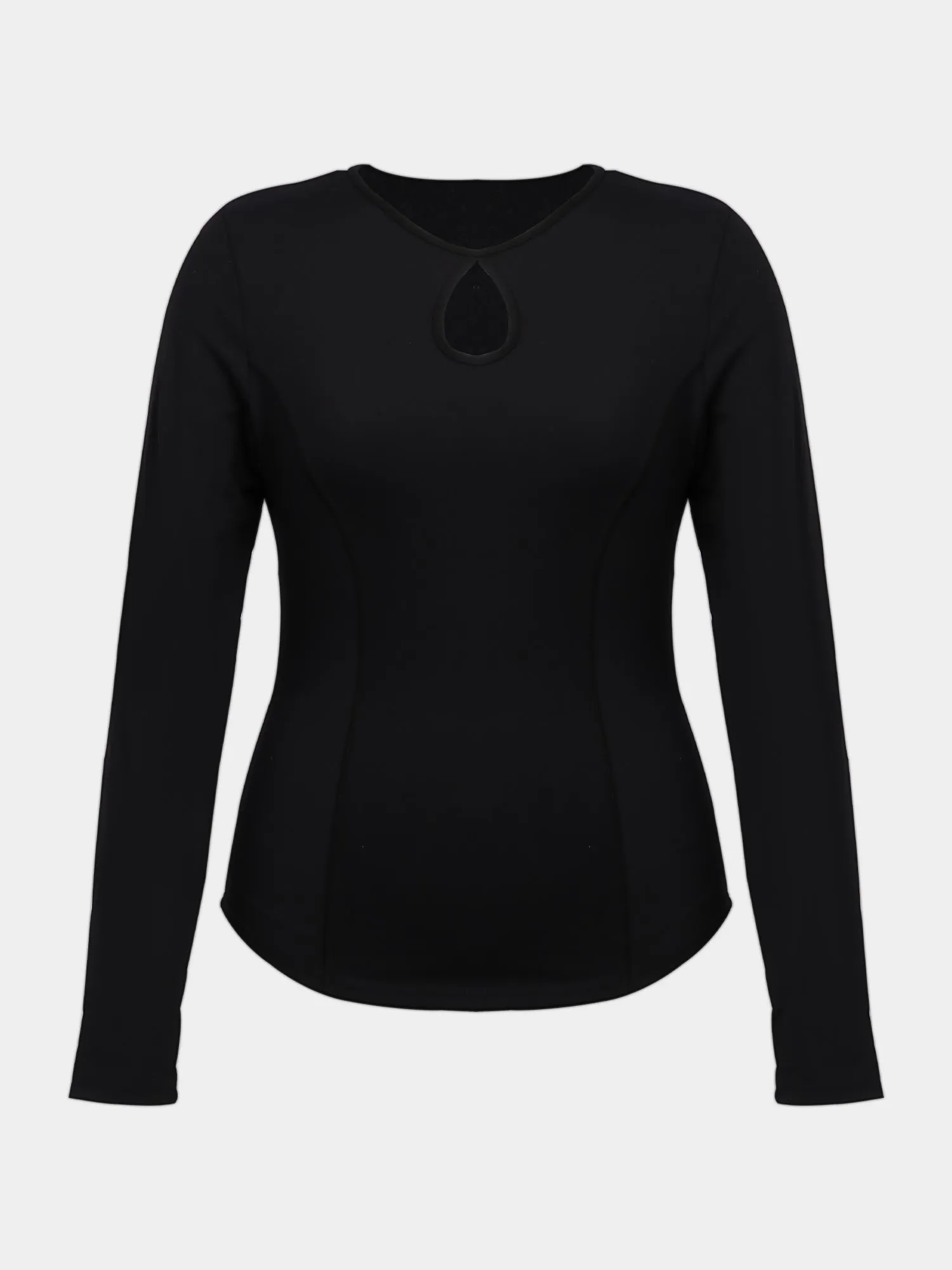 Midsize Round Neck Long Sleeves Cutout Top