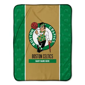 Personalized Boston Celtics Icon Baby Pixel Fleece Blanket