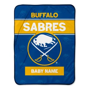 Personalized Buffalo Sabres Emblem Baby Pixel Fleece Blanket