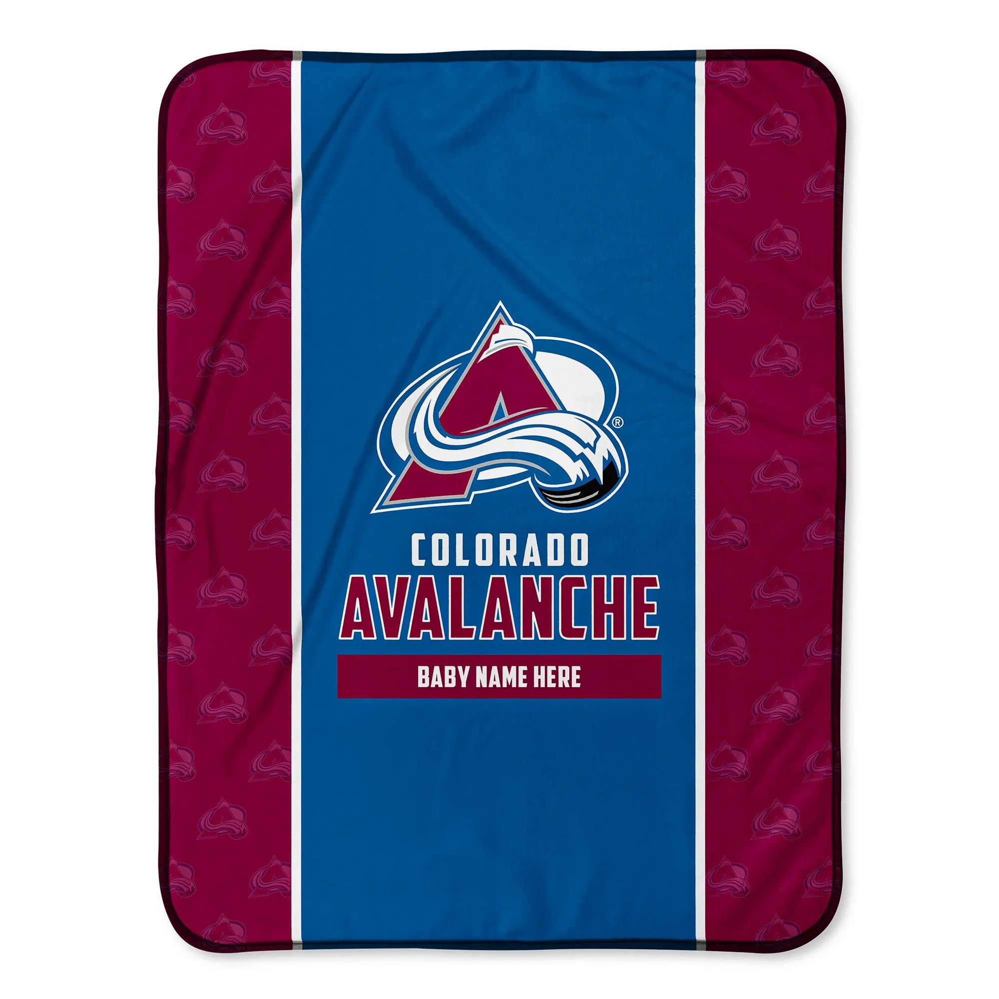 Personalized Colorado Avalanche Icon Baby Pixel Fleece Blanket