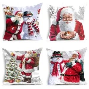 Santa Claus Pillow Case Holiday Home Sofa Pillow Cushion Cover