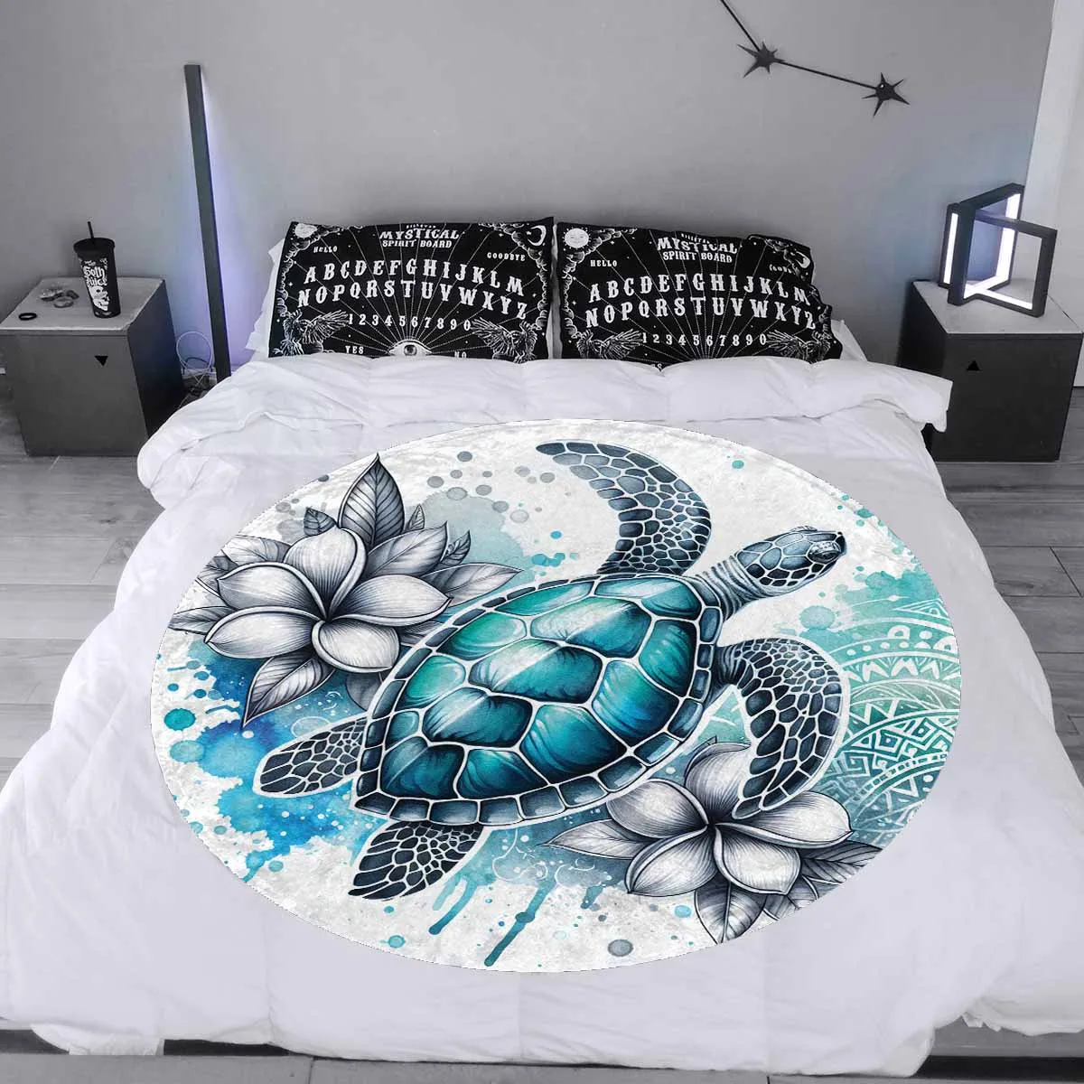 Turtle_Awd35195  Circular Micro Fleece Blanket 60"