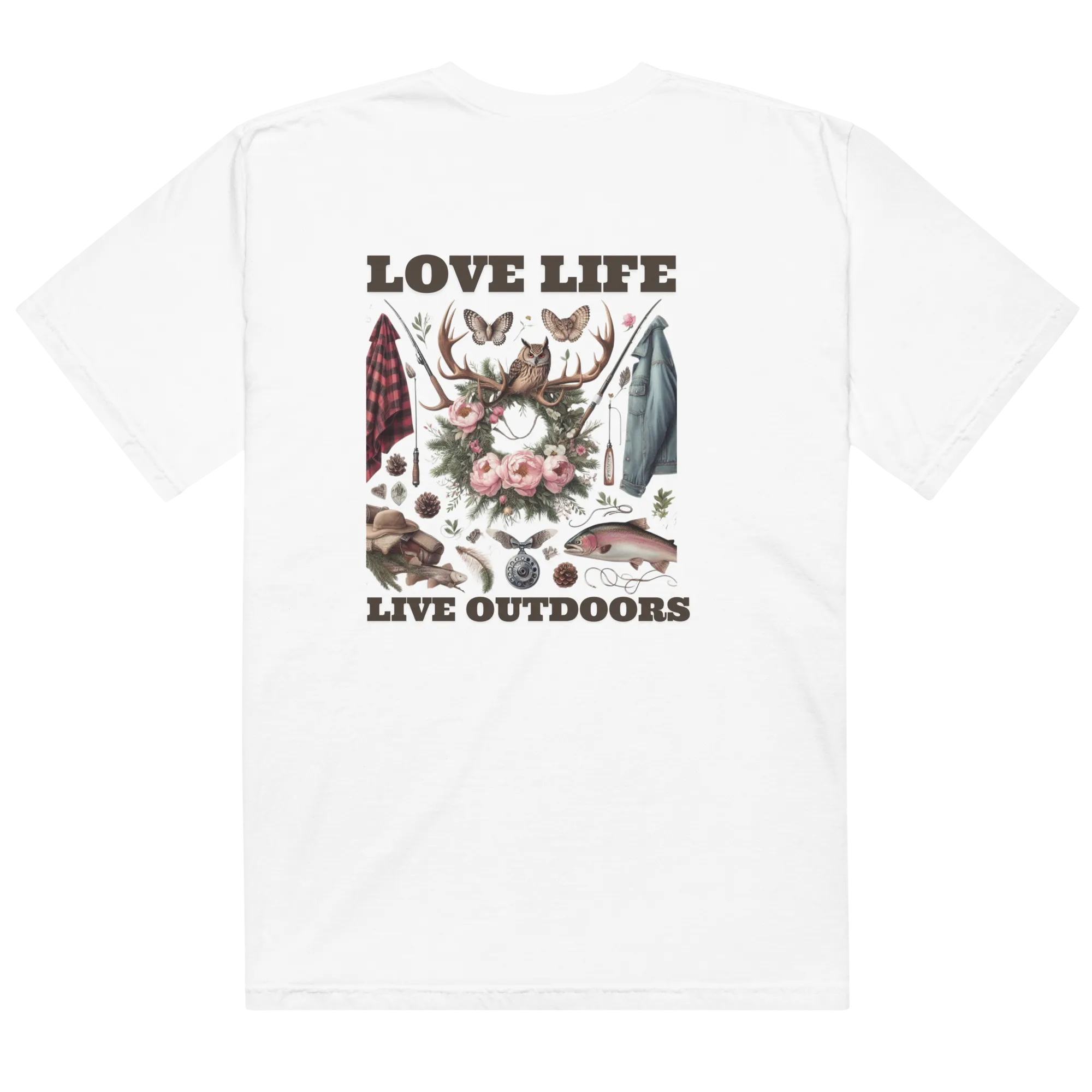 Unisex garment-dyed heavyweight t-shirt Exclusive Love Life Live Outdoors MRRL&O Print Designs