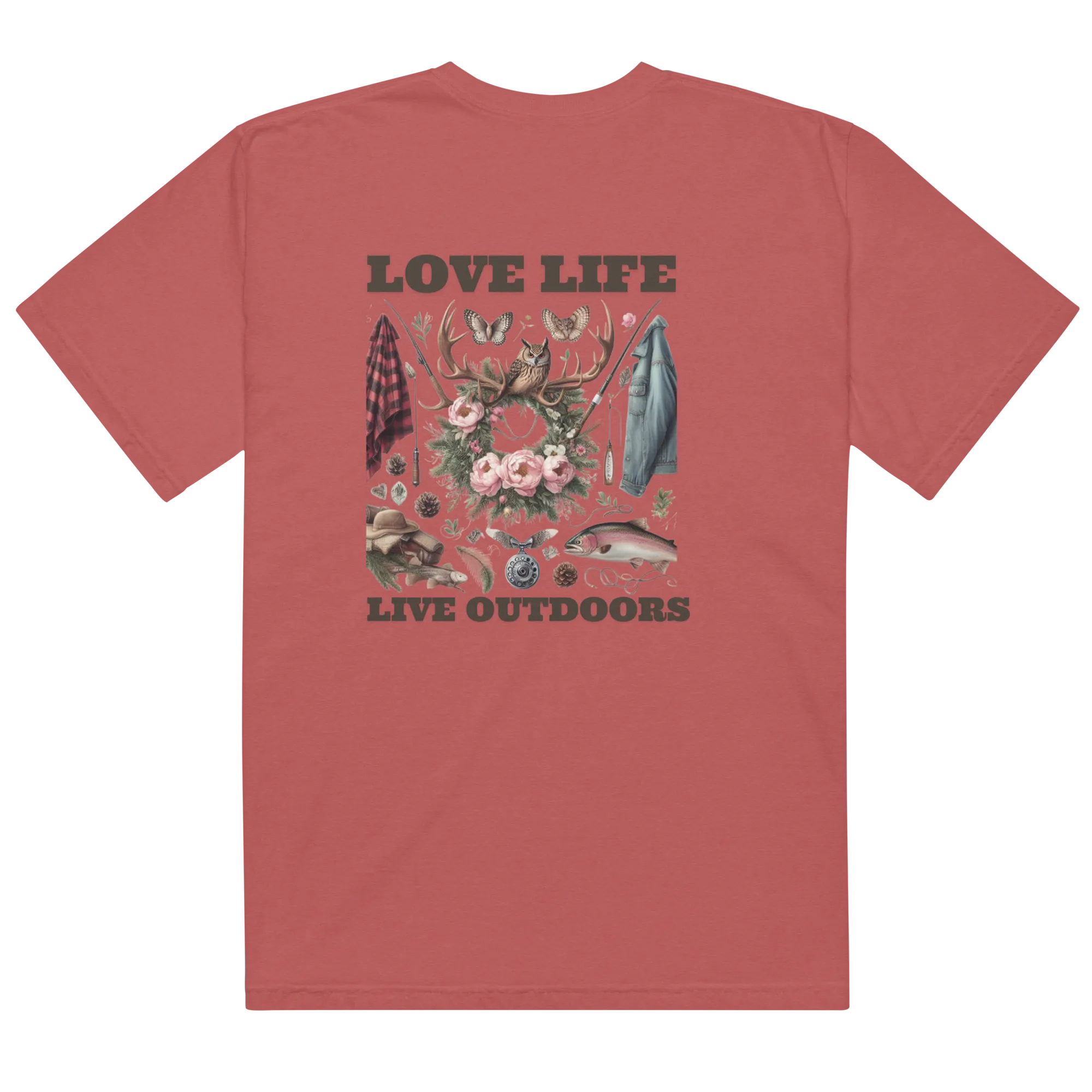 Unisex garment-dyed heavyweight t-shirt Exclusive Love Life Live Outdoors MRRL&O Print Designs