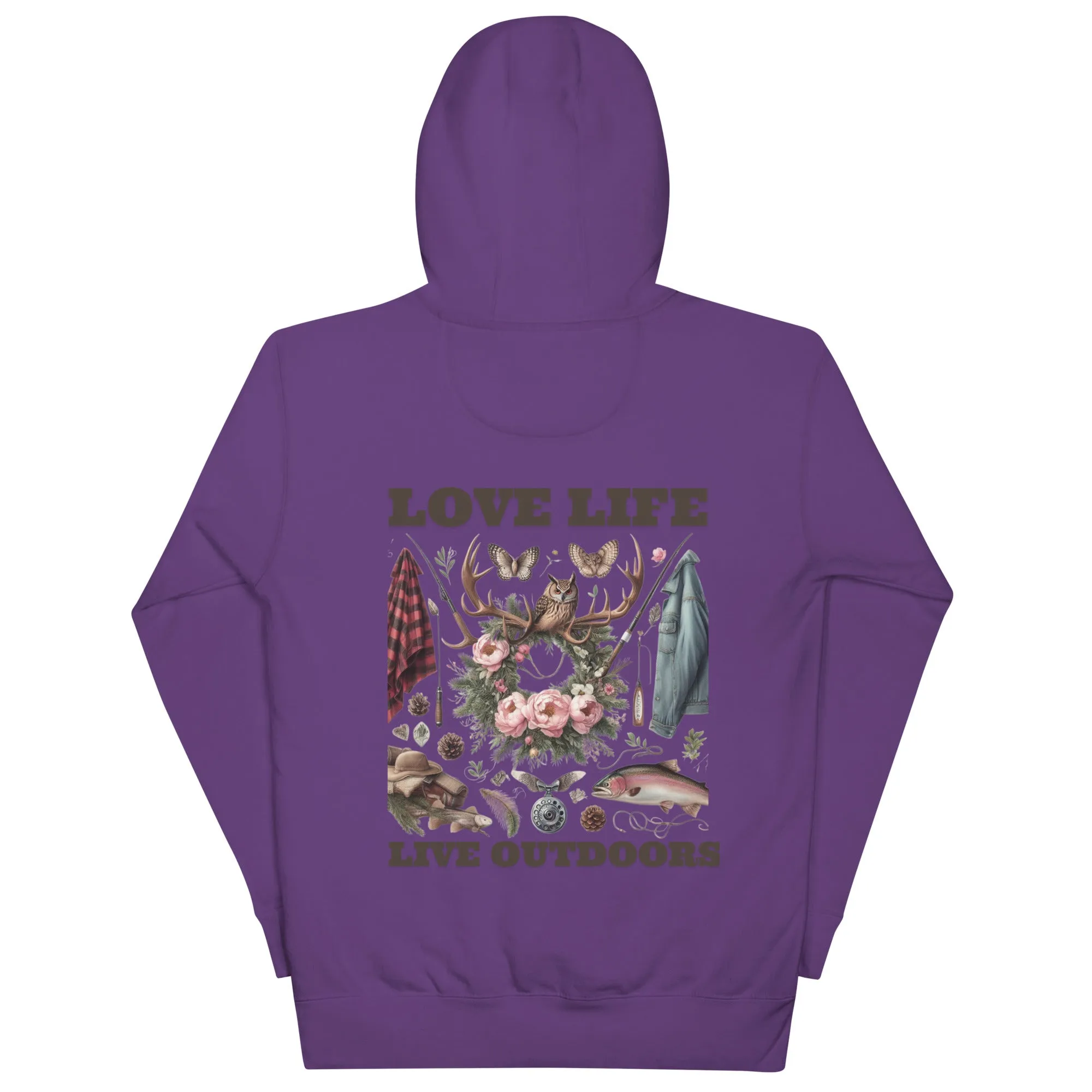 Unisex Hoodie Exclusive Love Life Live Outdoors MRRL & O Print Designs