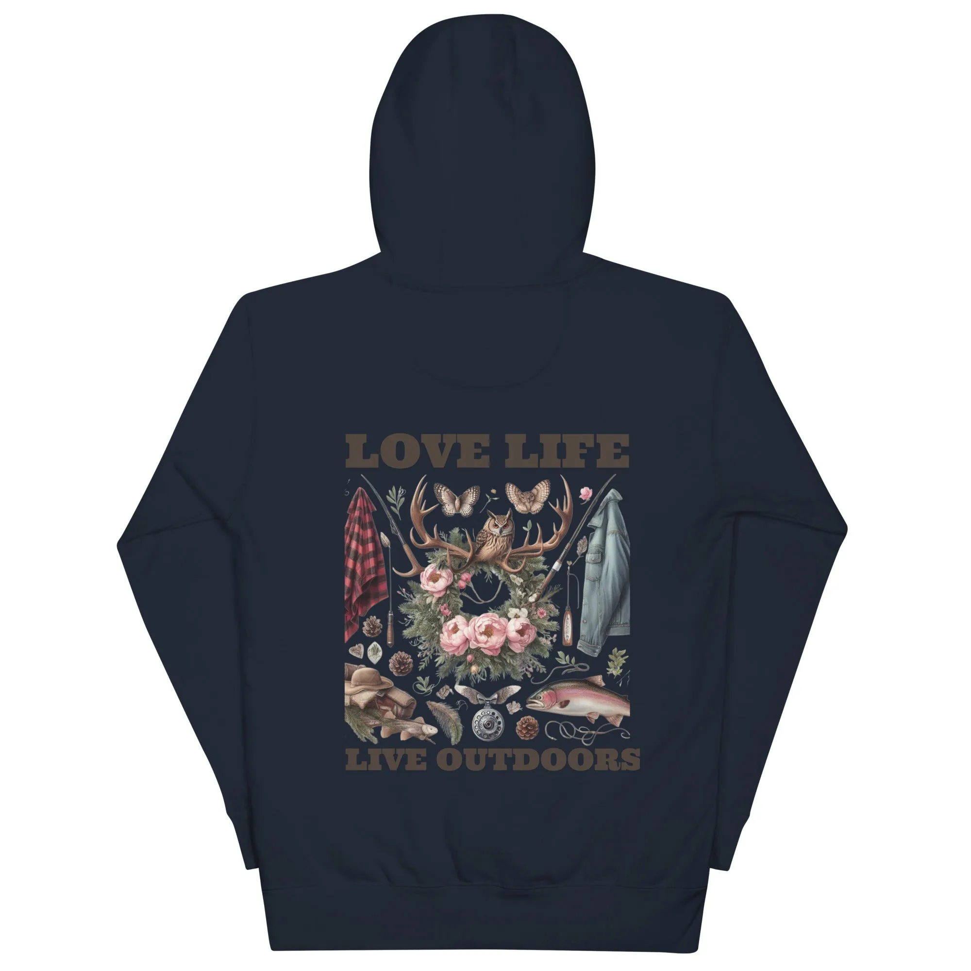 Unisex Hoodie Exclusive Love Life Live Outdoors MRRL & O Print Designs