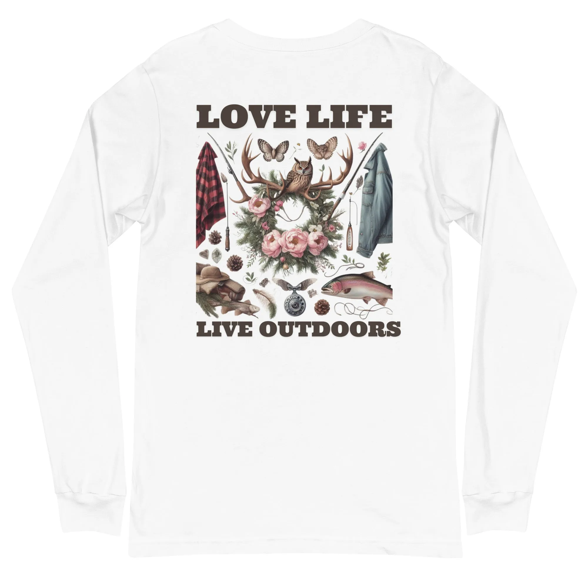 Unisex Long Sleeve Tee  Exclusive Love Life Live Outdoors MRRL&O Print Designs