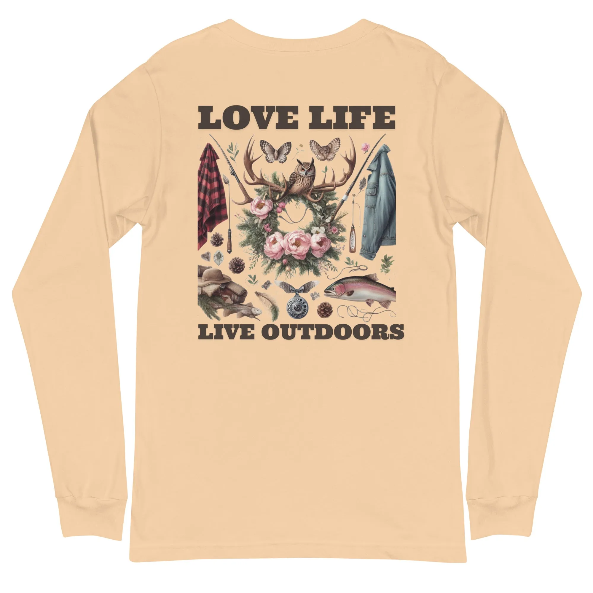 Unisex Long Sleeve Tee  Exclusive Love Life Live Outdoors MRRL&O Print Designs