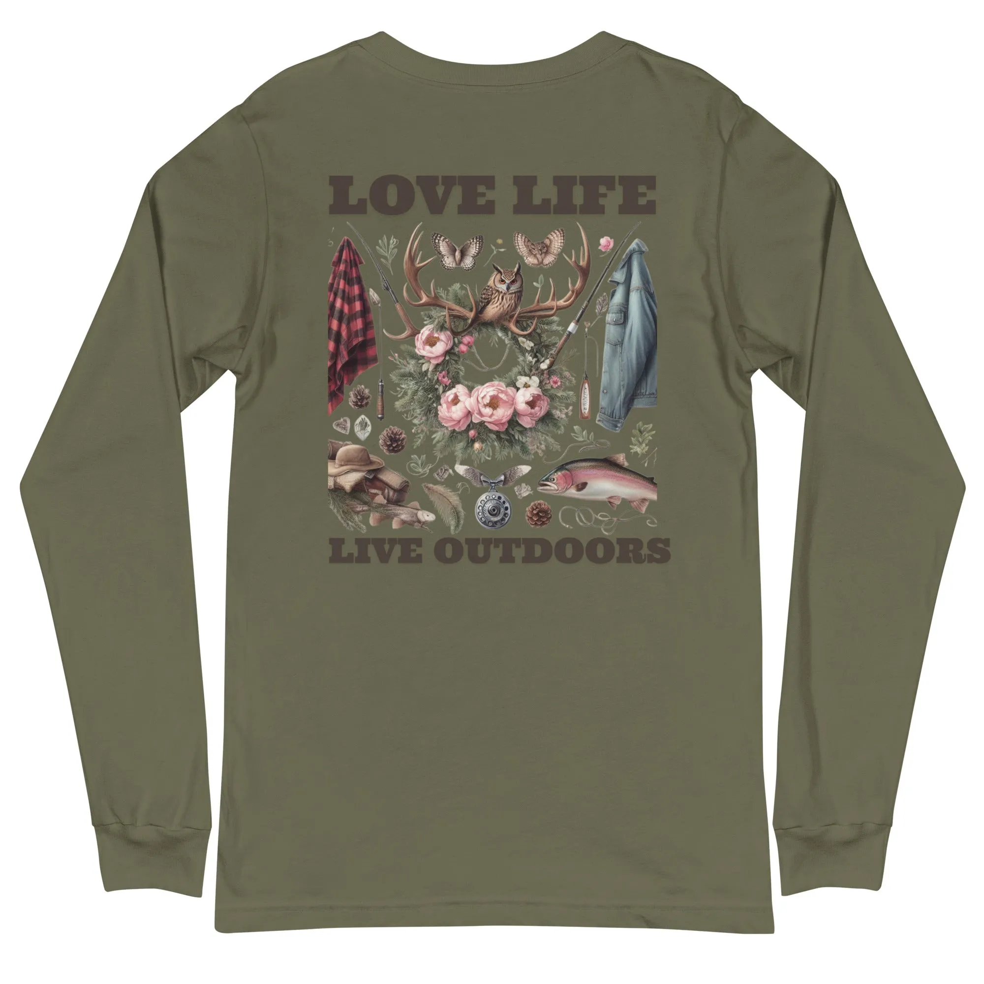 Unisex Long Sleeve Tee  Exclusive Love Life Live Outdoors MRRL&O Print Designs